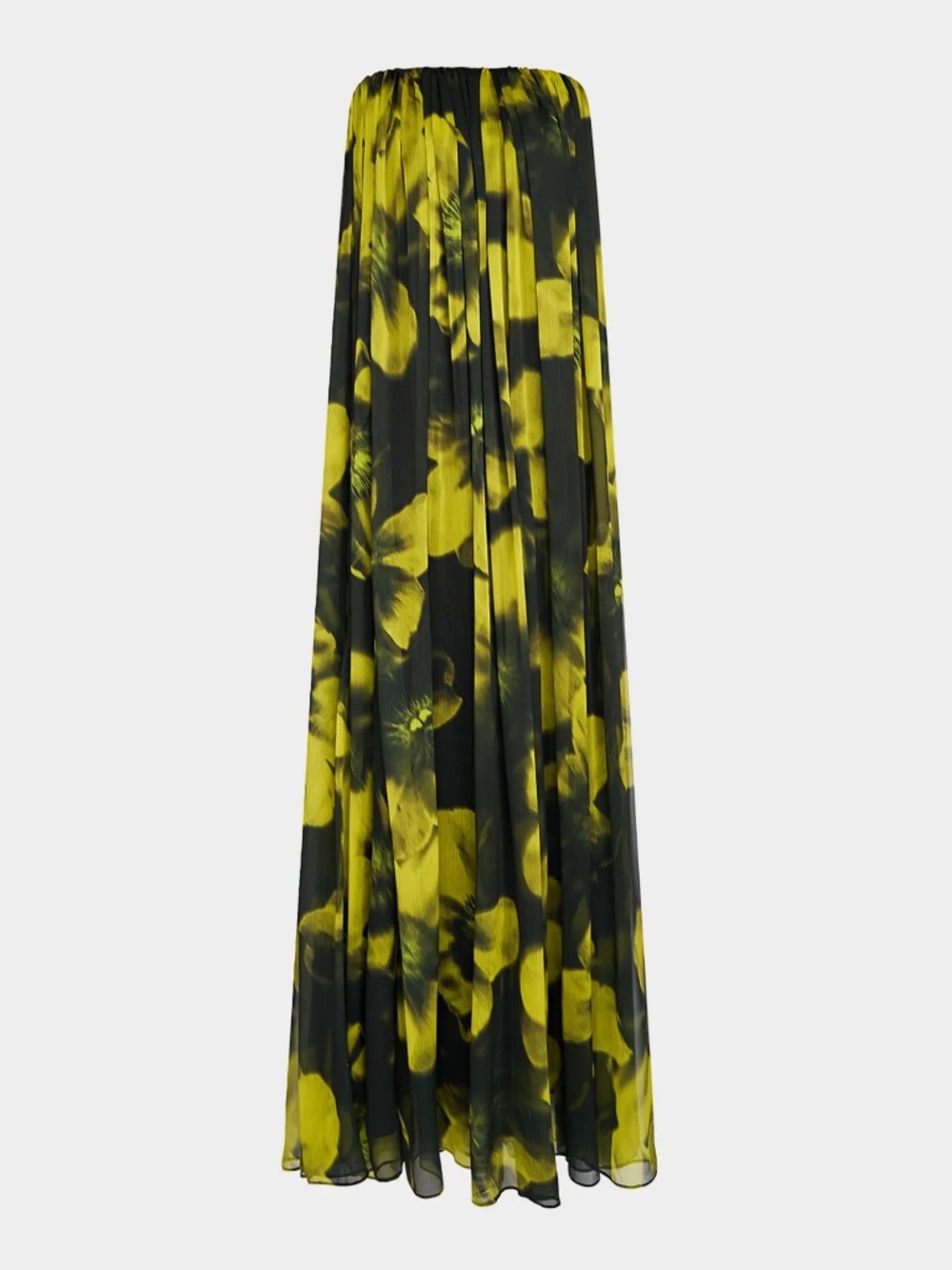 Halston Claudette Strapless Floral-Print Trapeze Gown - Picture 3 of 5